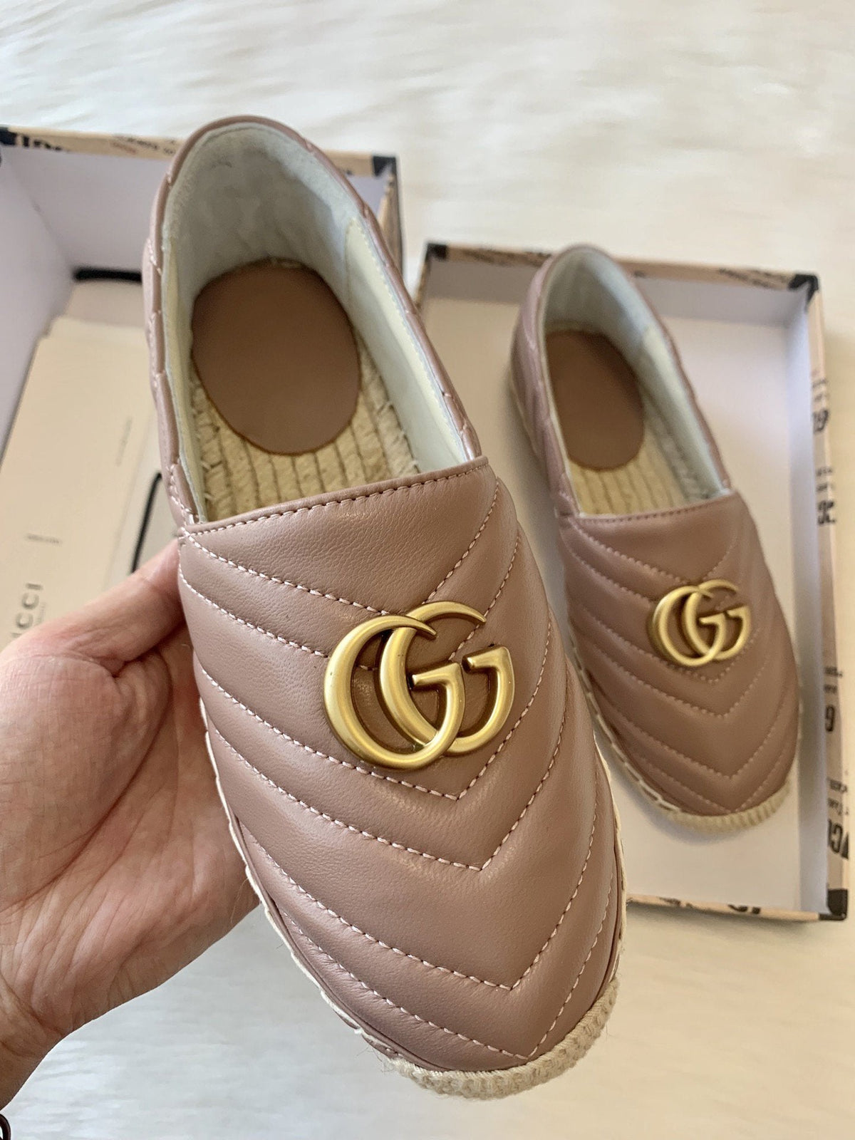 gg espadrilles dark powder pink calfskin