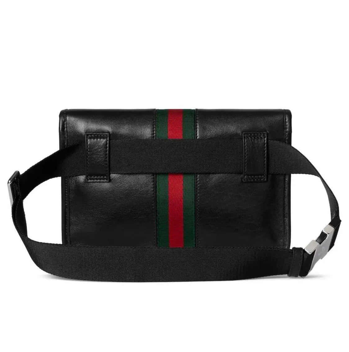 Gucci 2026 Web Trademark Bag 24cm Black Calfskin