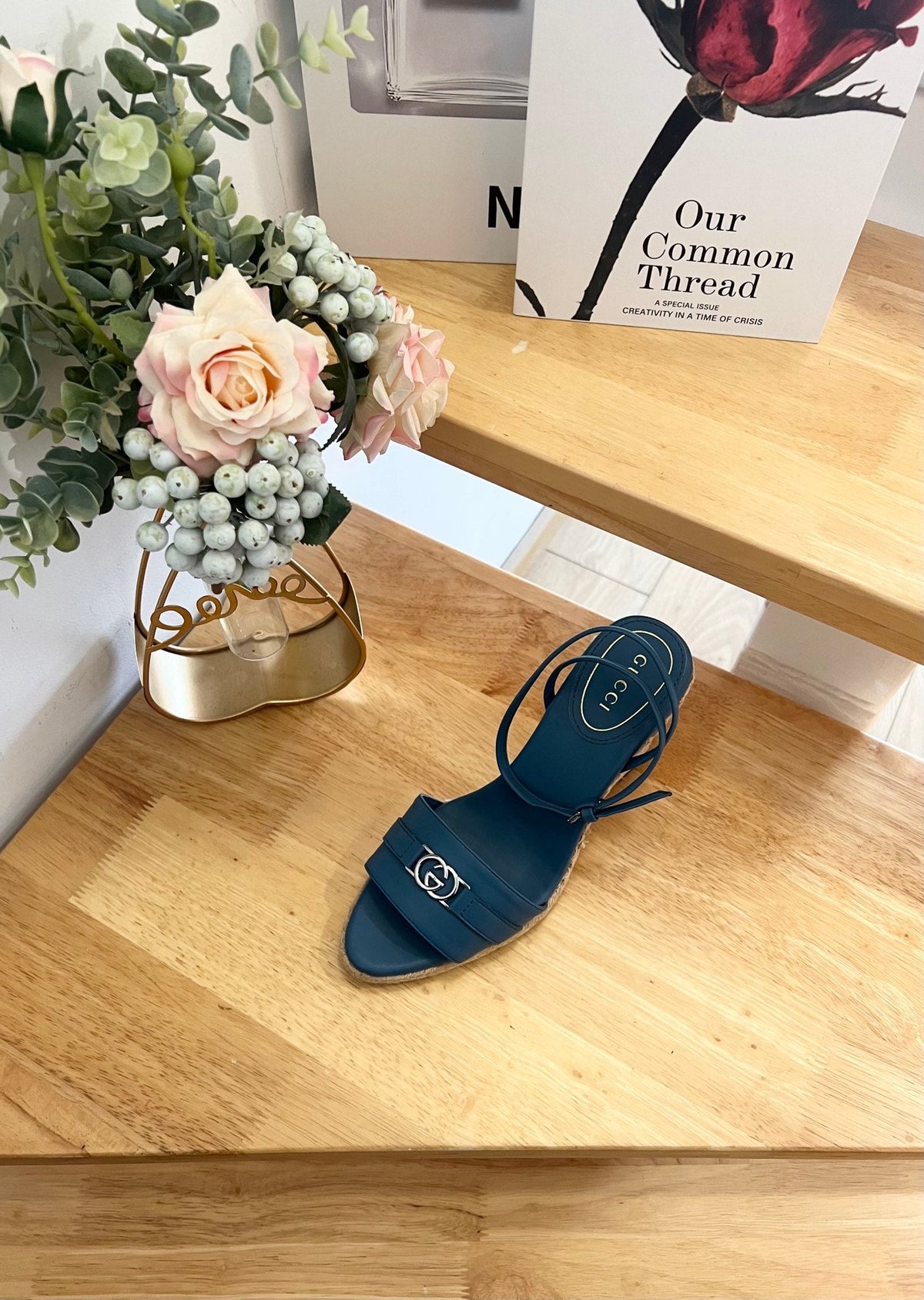 GG 26ss Platform Wedge Sandals 9cm Blue 692205