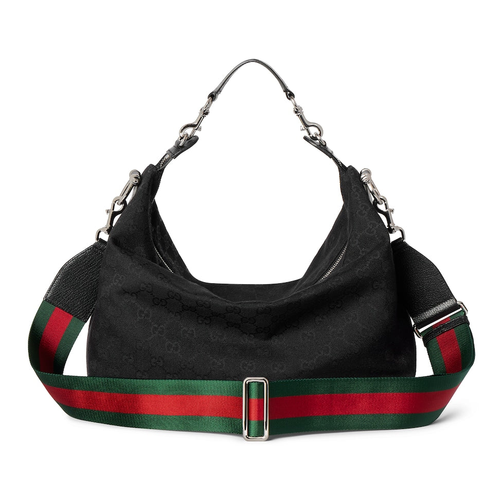 Gucci 26s Beatrix Medium Crossbody Bag Black Canvas