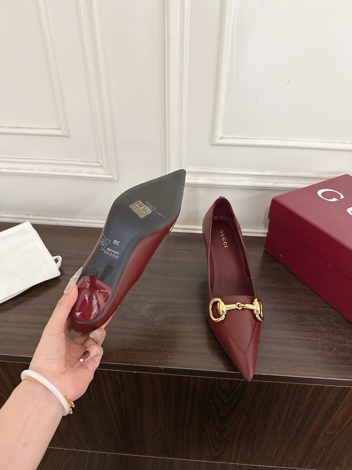 GG Boulevard Pumps 7.5cm Burgundy Leather 888855