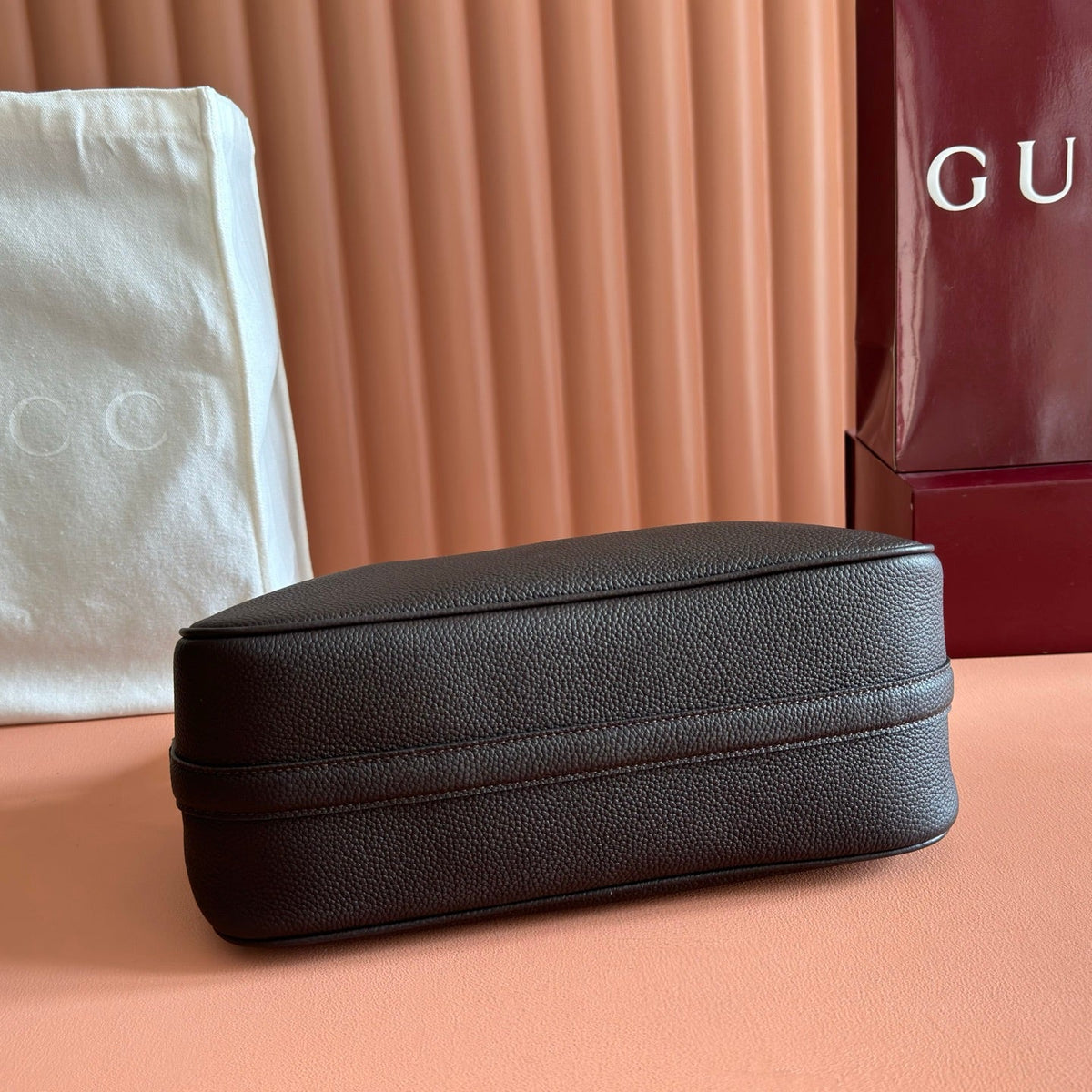 GG Half Horsebit Bag 31.5cm Black Grain Leather