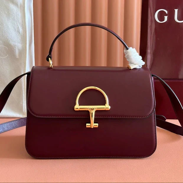 Gucci 2026 Siena Bag 25.5cm Red Gold Leather 277141