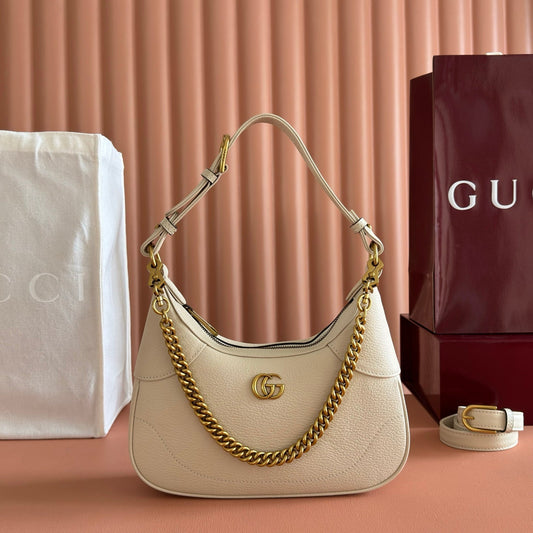 GG Aphrodite Shoulder Bag Cream Cowhide
