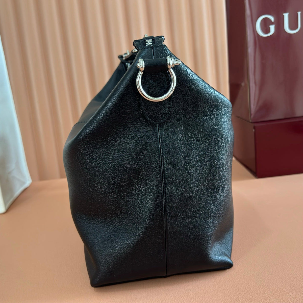 GG Brera Medium Crossbody Bag Black Lambskin