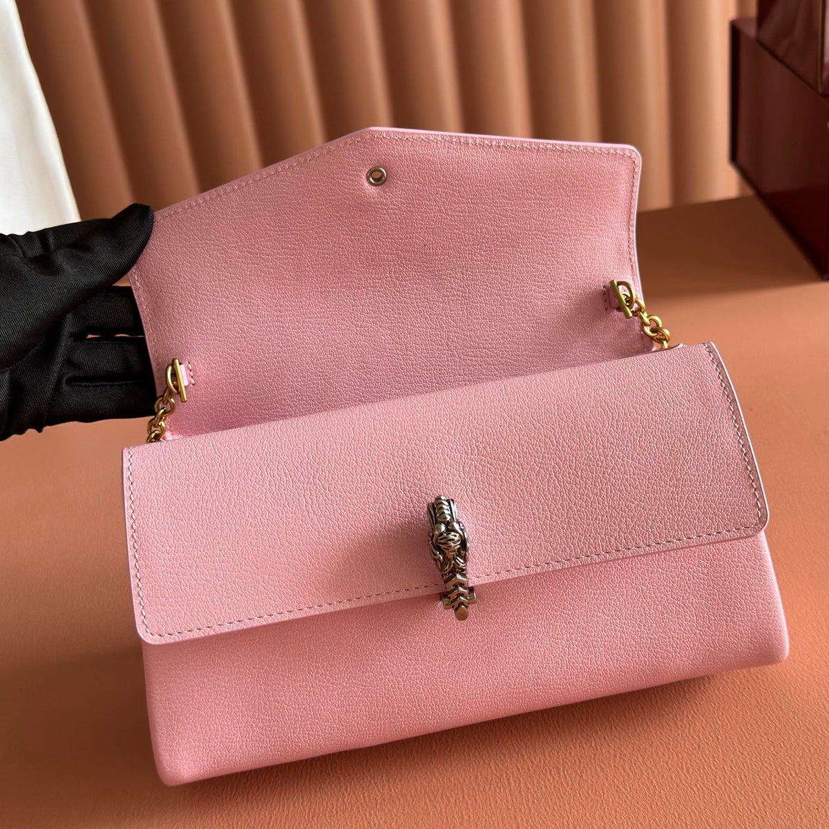 GG Dionysus Small Shoulder Bag Pink Grainy Leather 292587