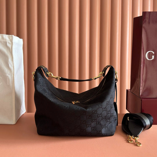 GG Brera Small Crossbody Bag Black Canvas 292649