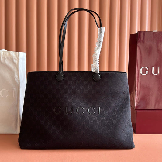 GG NY Large Tote Bag Black Canvas 292662