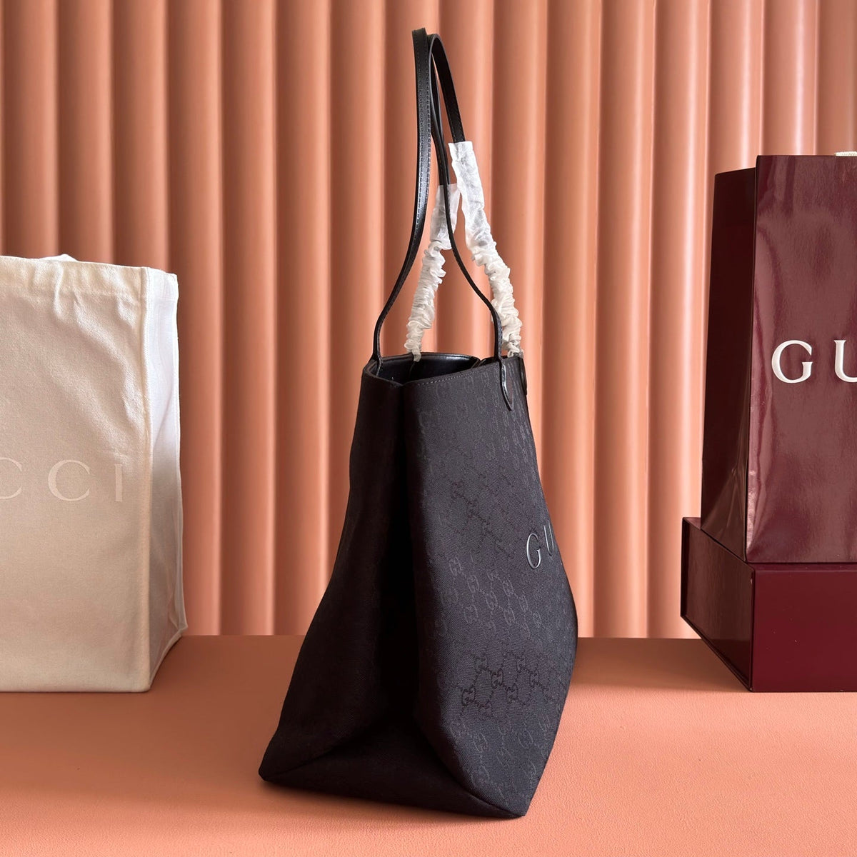 GG NY Large Tote Bag Black Canvas 292662