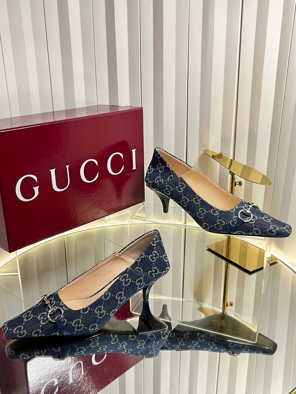 GG 26s Vittoria Pumps Dark Blue Canvas 768133