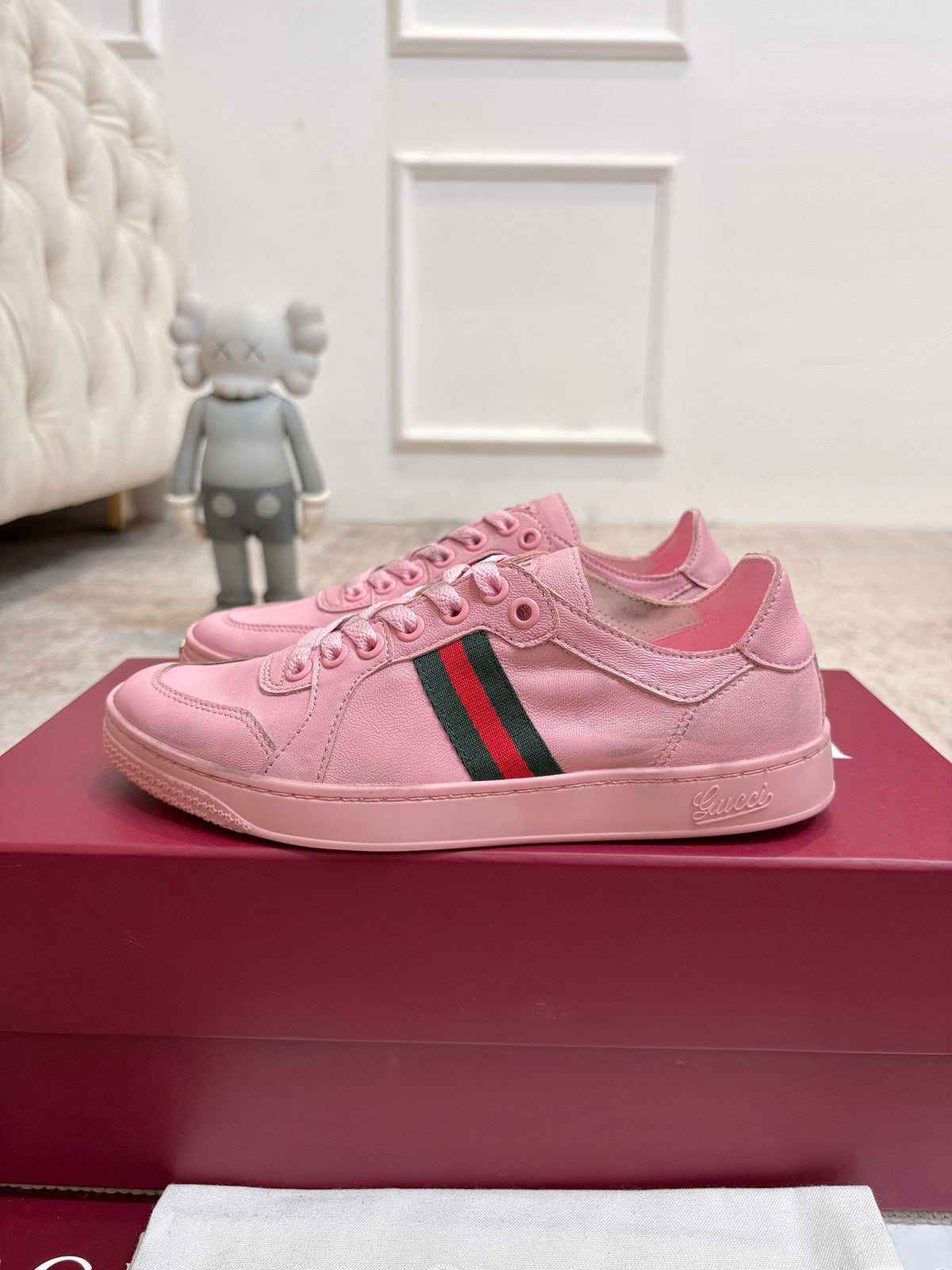 GG Stretch Low-Top Trainers Pink Canvas 824430