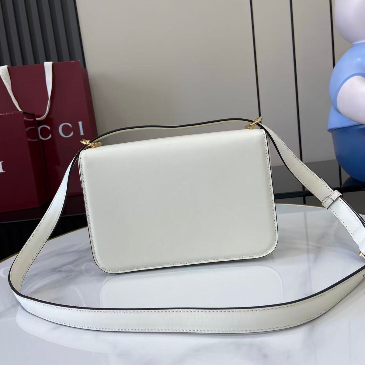 Gucci 25 Siena Bag 22.5cm White Gold Leather 292364
