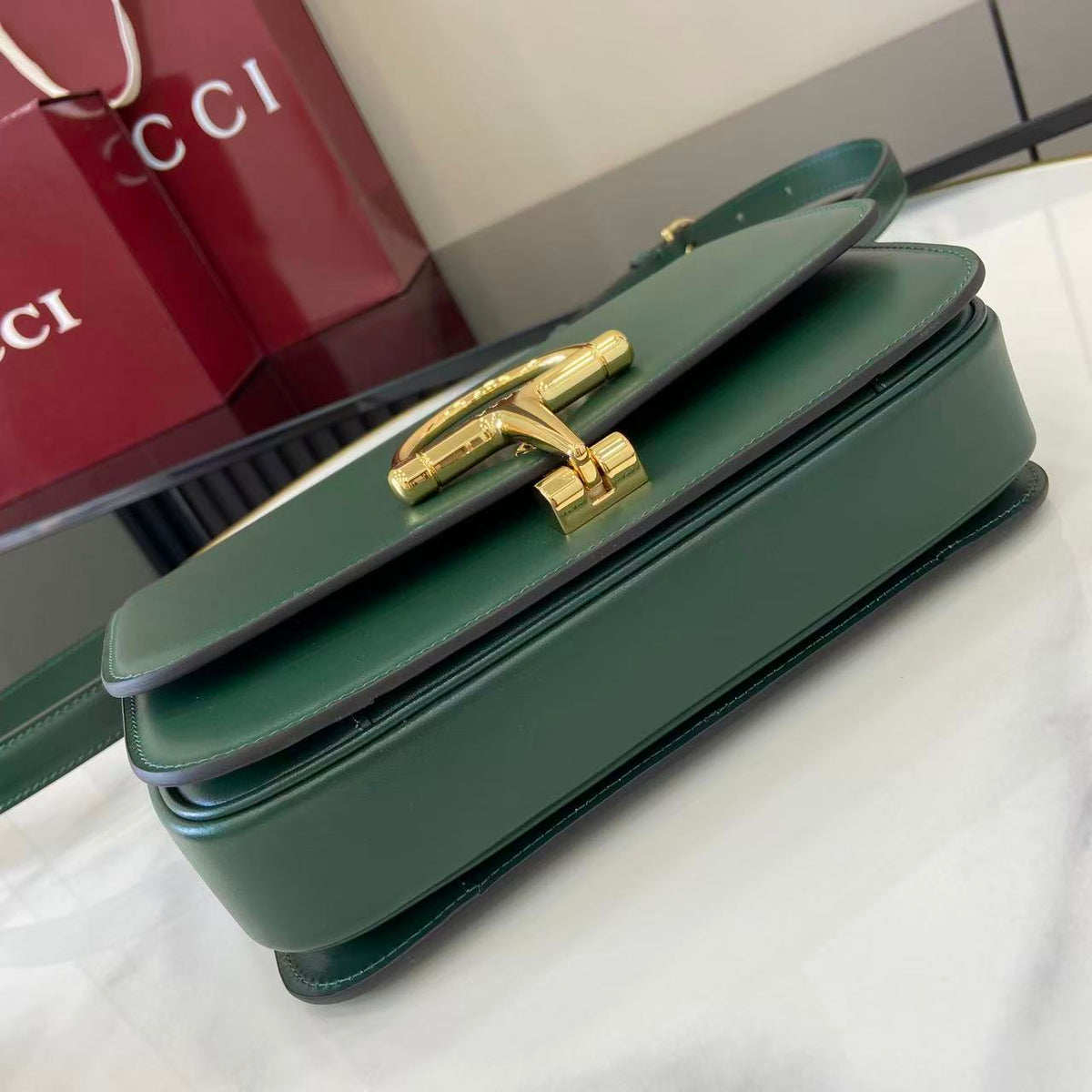 Gucci 25 Siena Bag 22.5cm  Green Gold Leather 292365