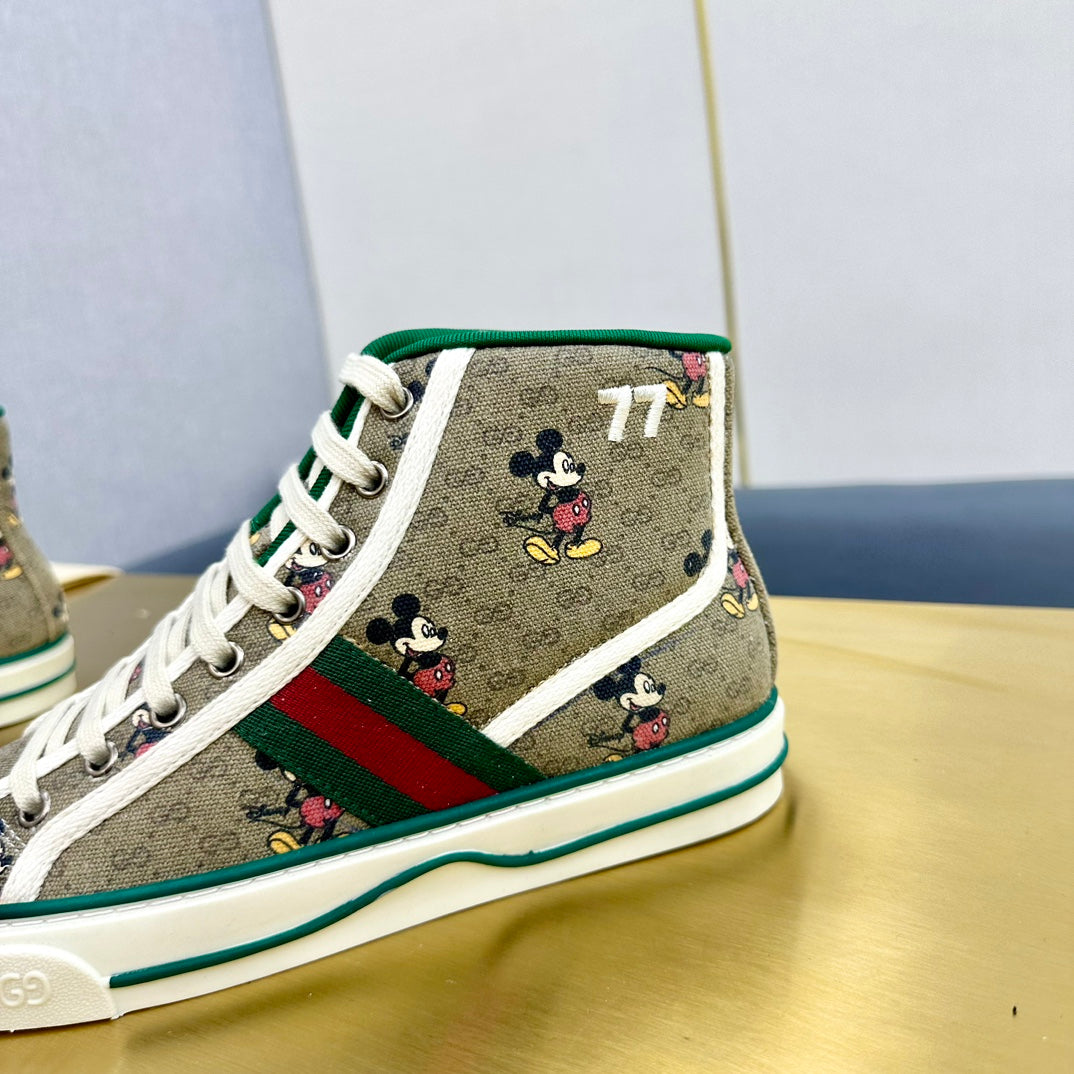 GG TENNIS 1977 HIGH-TOP TRAINER TORTILLA CANVAS WITH MICKEY MOTIF