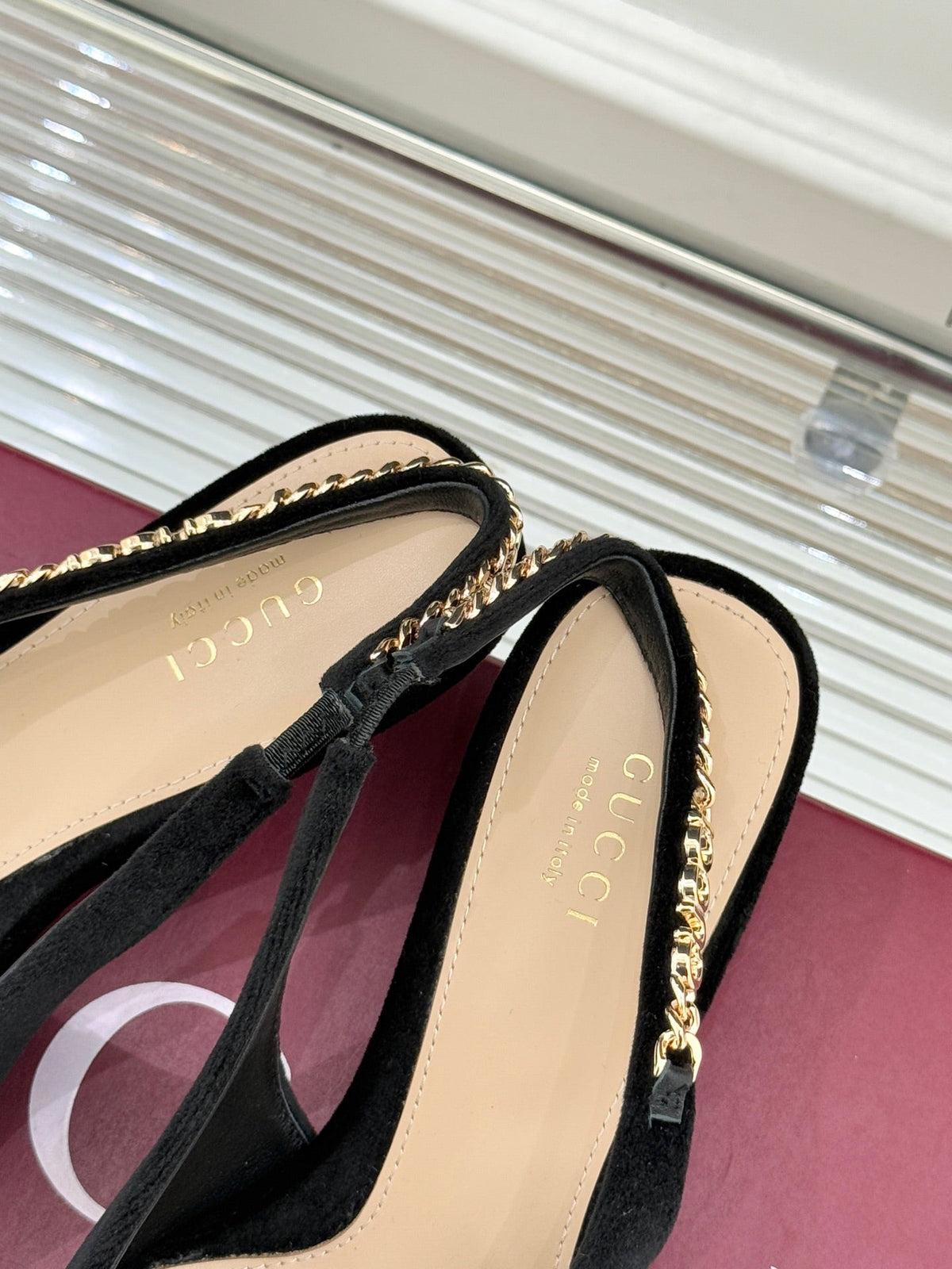 GG 26 Signoria Slingback Pumps 4.5cm Black Suede 632524