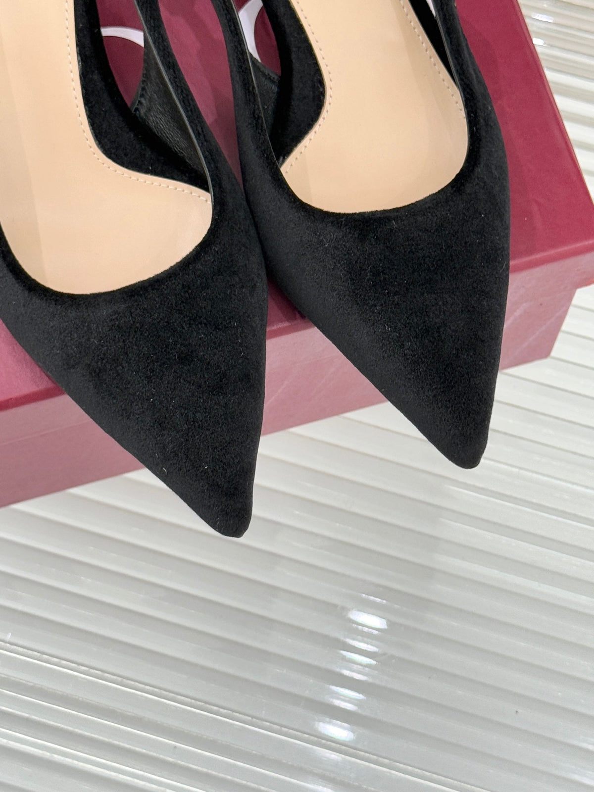 GG 26 Signoria Slingback Pumps 4.5cm Black Suede 632524