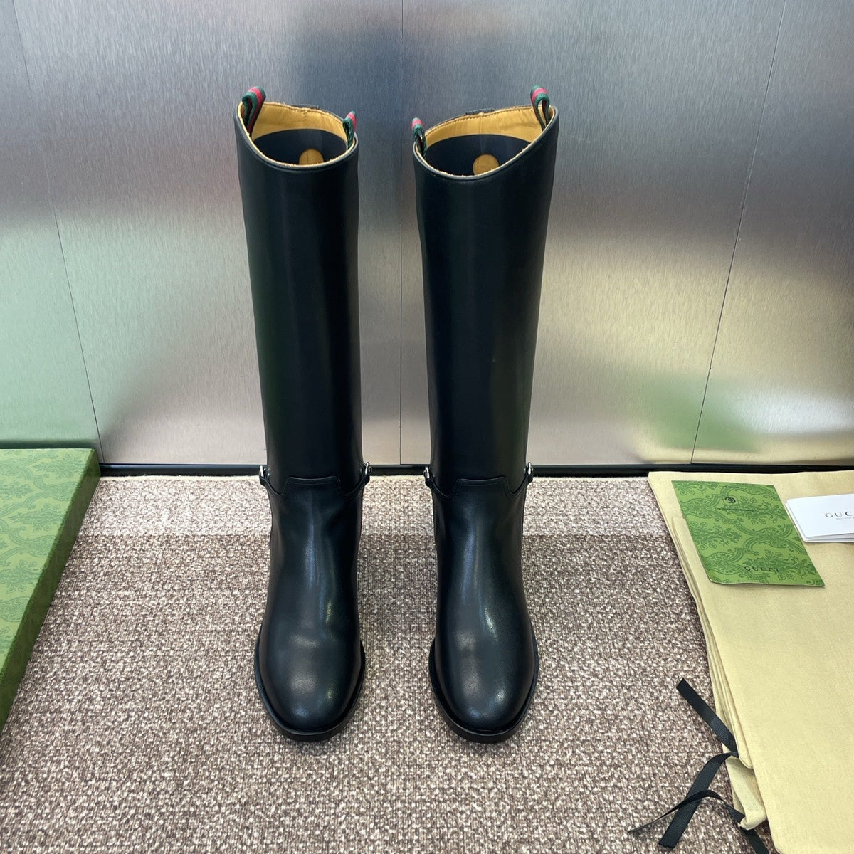 GG Women's Boot With Slim Horsebit 2.5cm Black  Leather 508911
