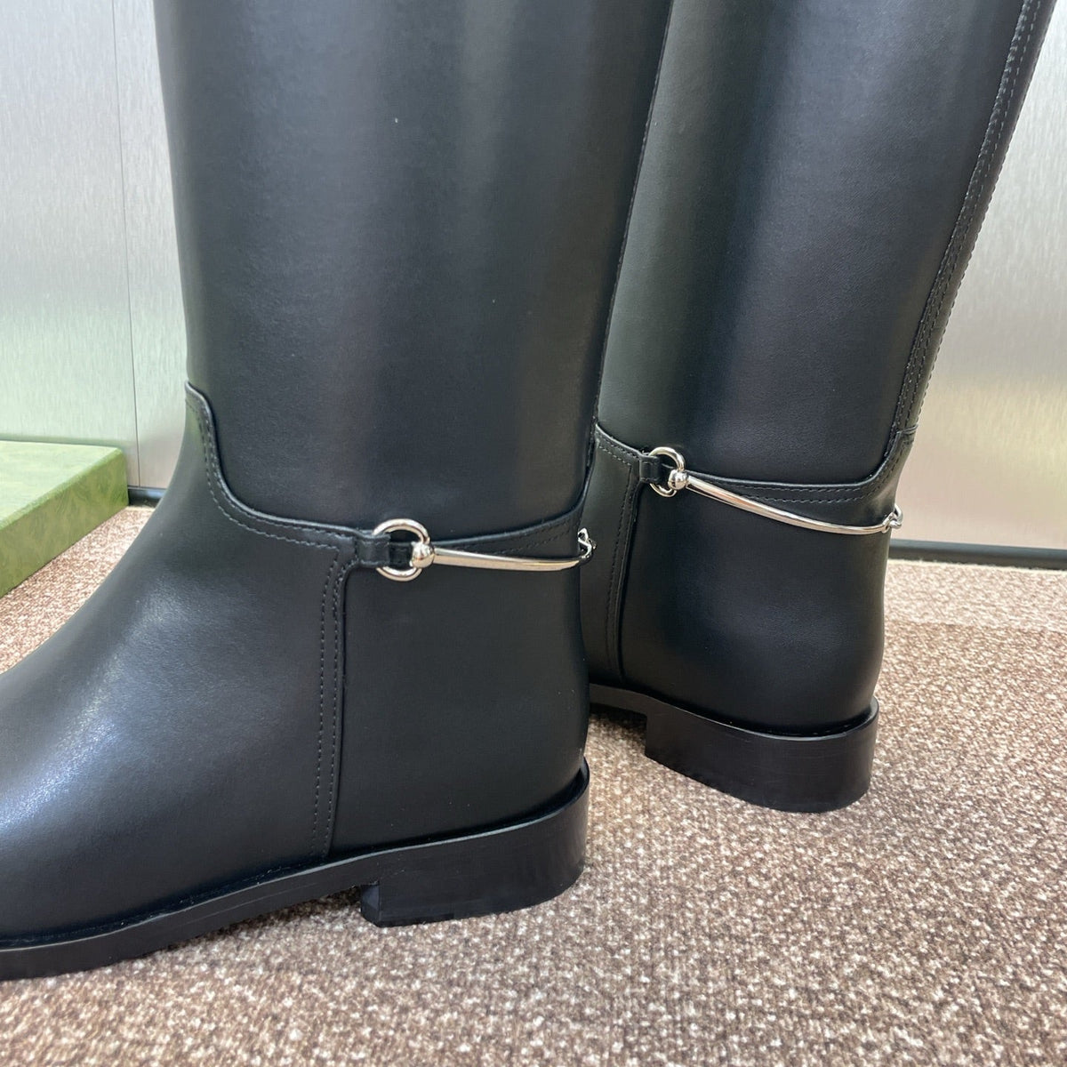 GG Women's Boot With Slim Horsebit 2.5cm Black  Leather 508911