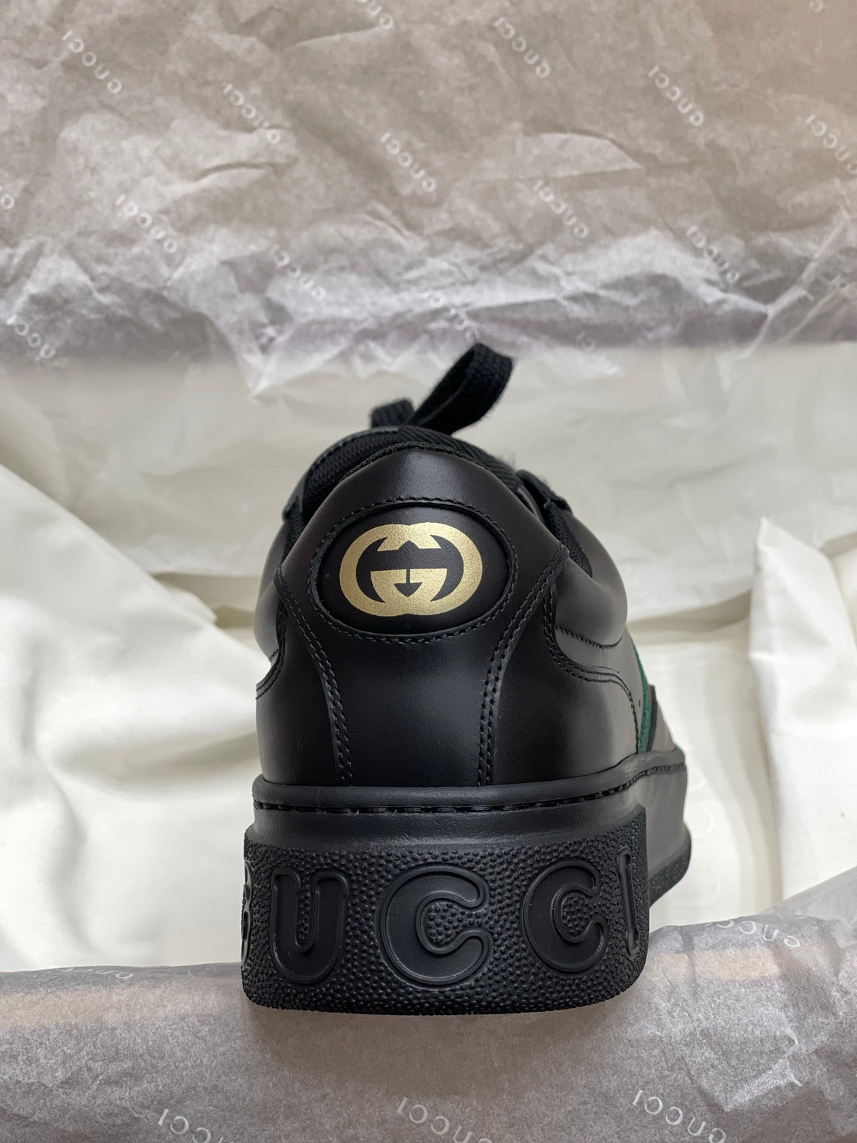 GG Chunky Trainers Black Leather 543409