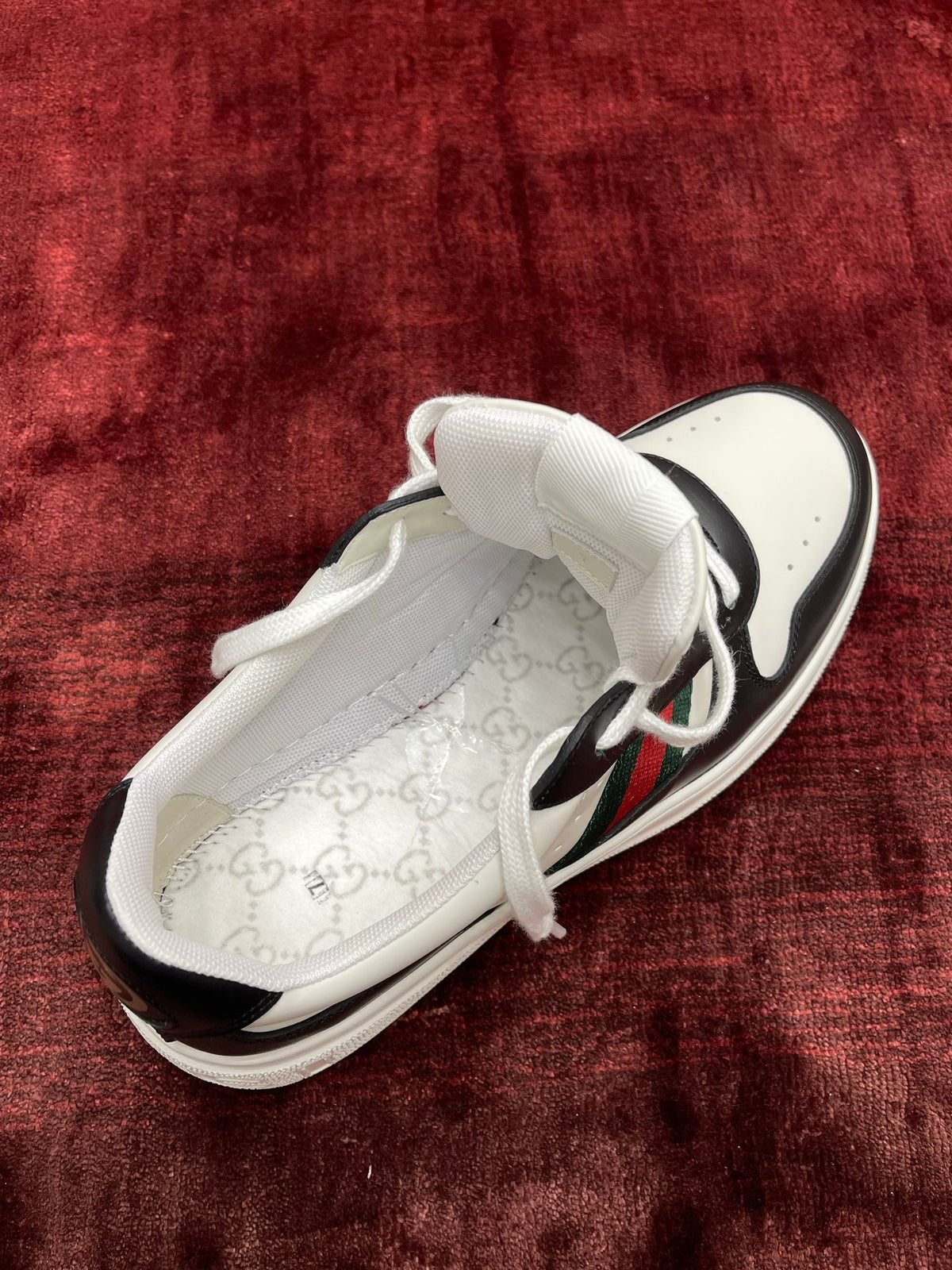 GG Chunky Trainers Black White Leather 543413