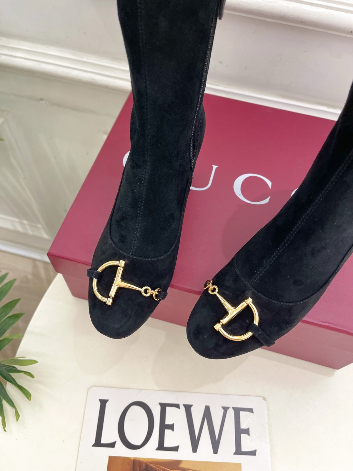 GG ankle boots black suede 536054