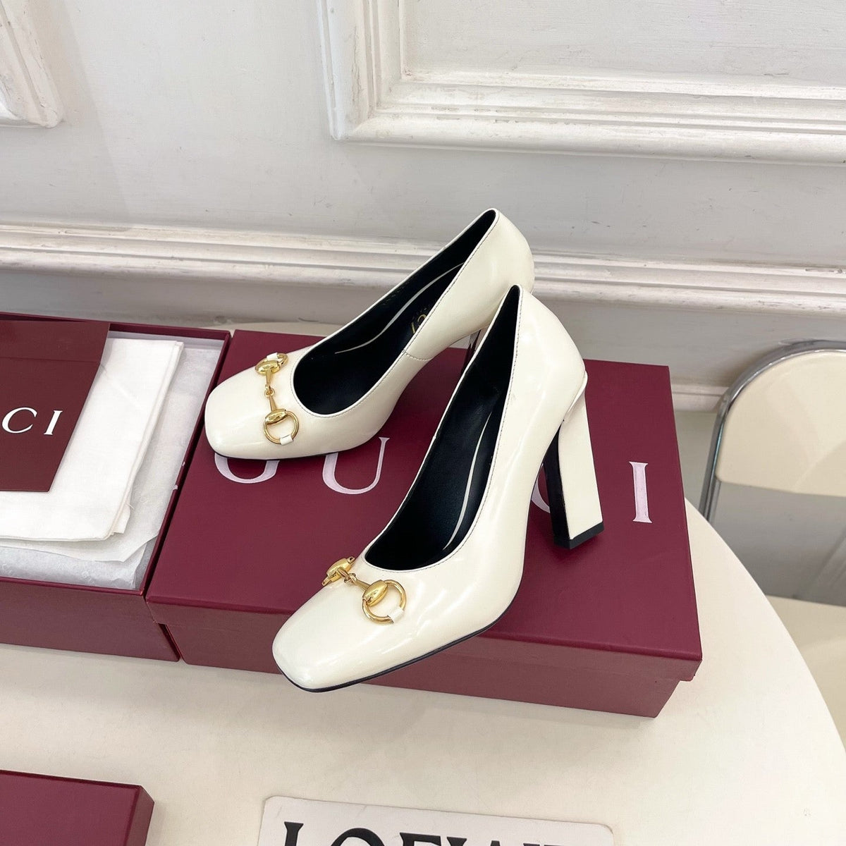 GG 26s Signora Pump 10cm White Leather 640301