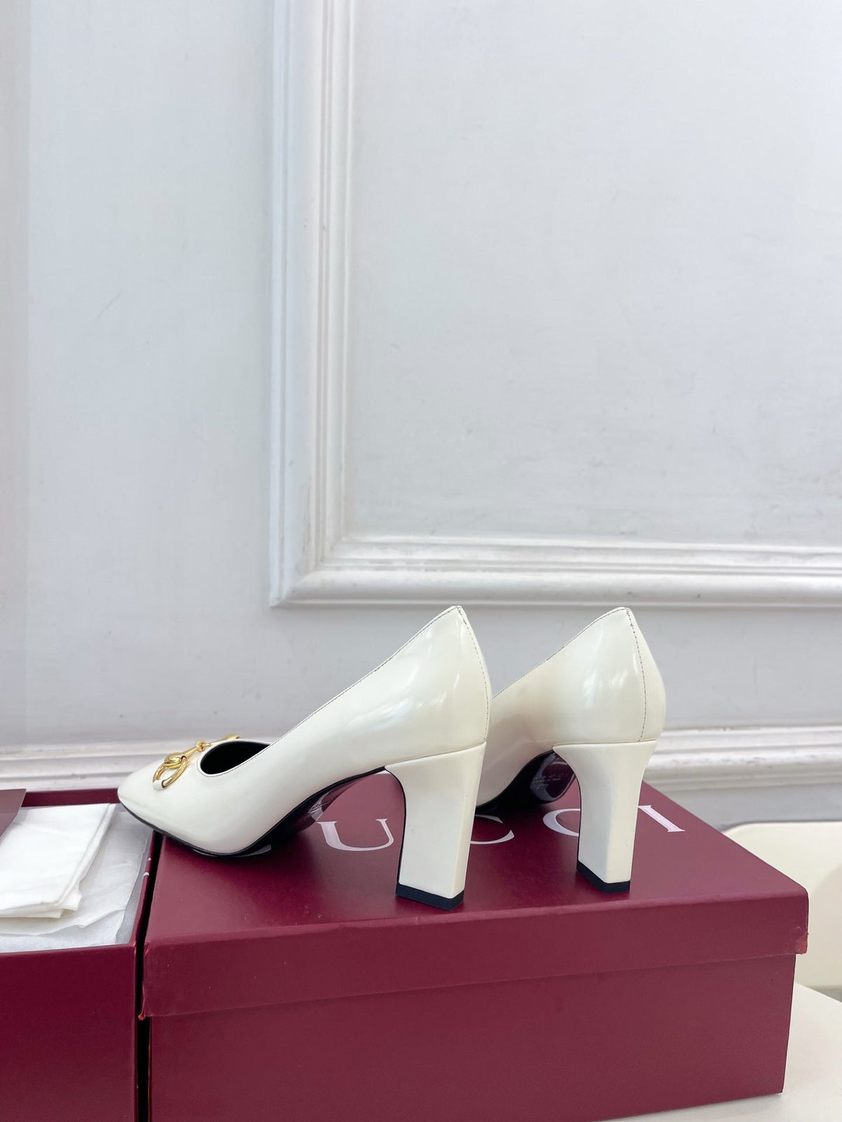 GG 26s Signora Pump 7.5cm White Leather 640306
