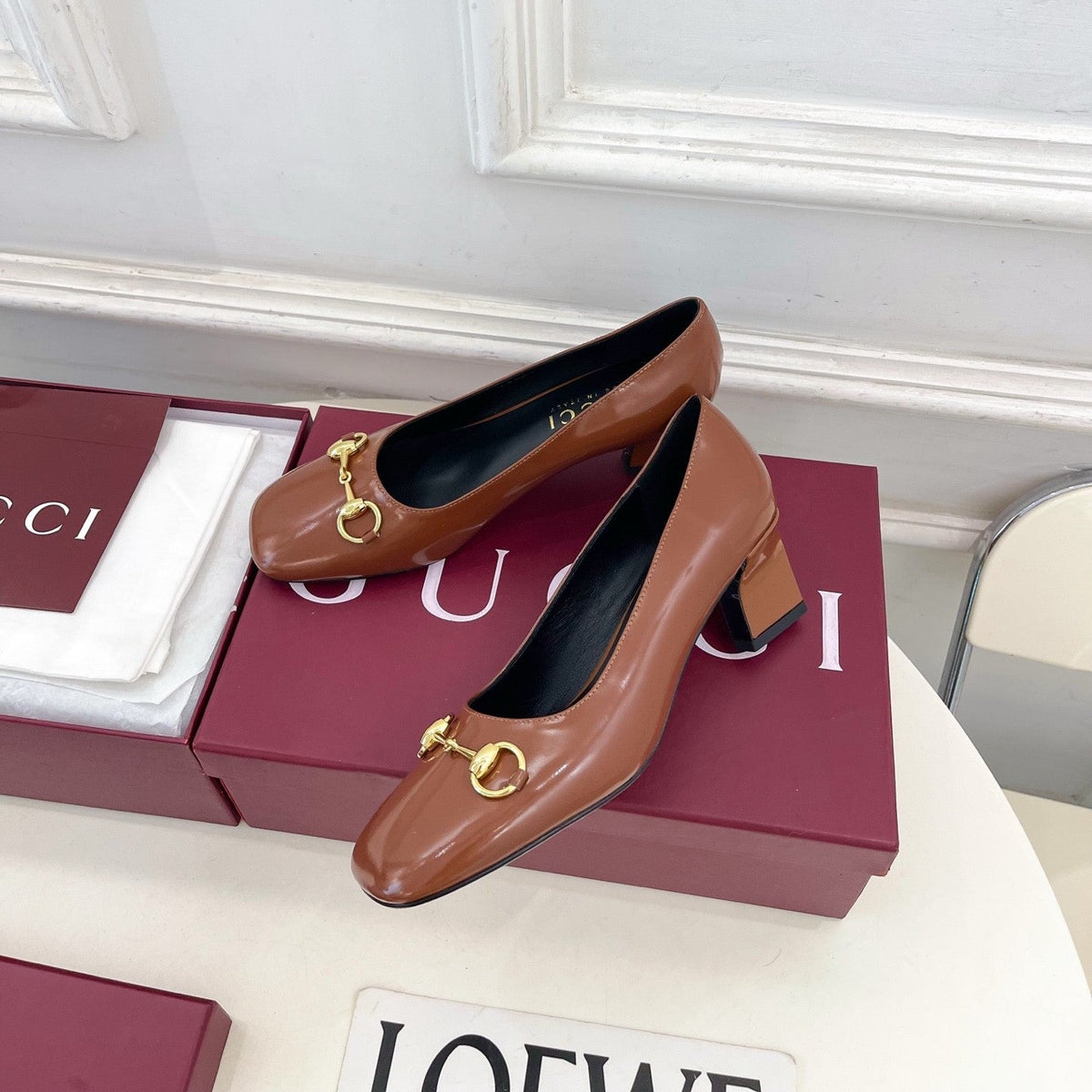 GG 26s Signora Pump 5.5cm Brown Leather 640313