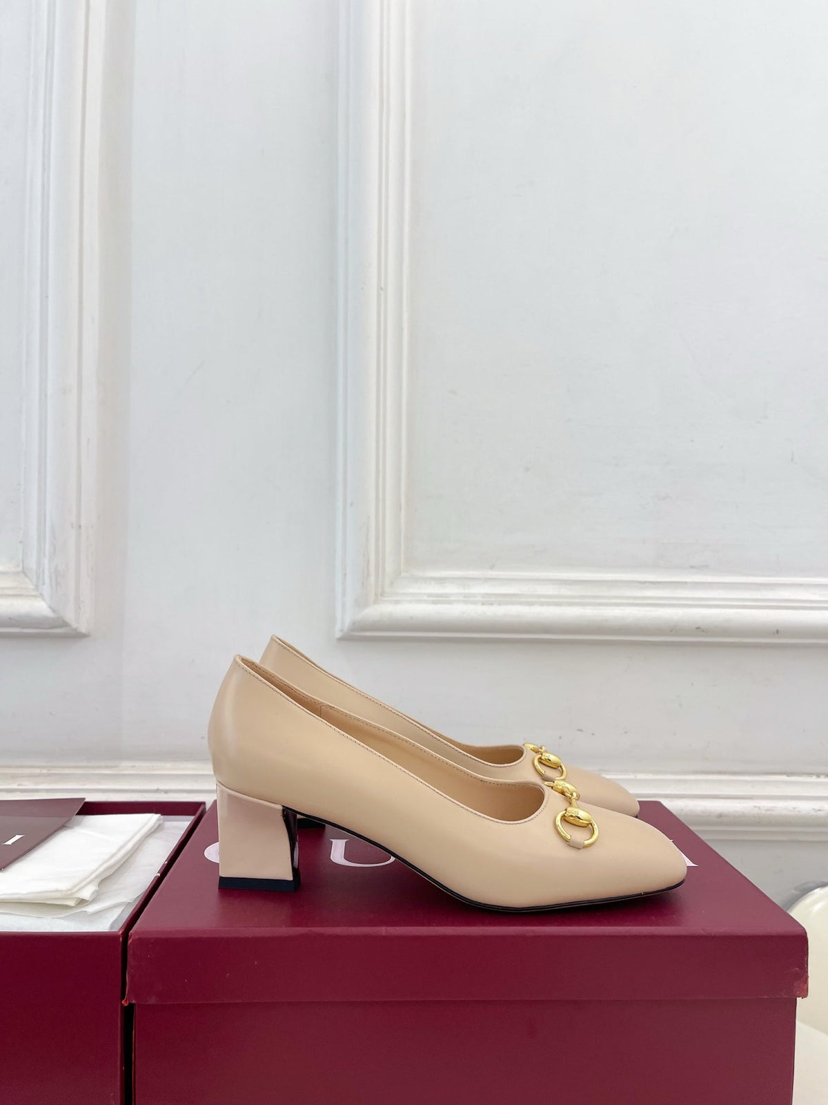 GG 26s Signora Pump 5.5cm Beige Leather 640314