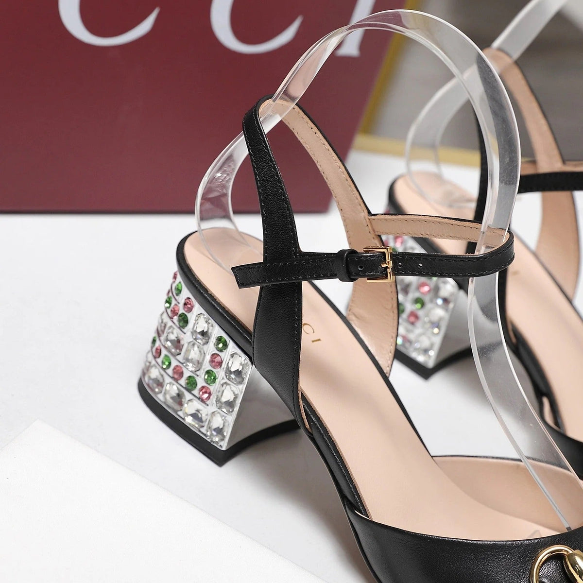 GG 26ss Sandals 55 Black Beige Sheepskin 601098