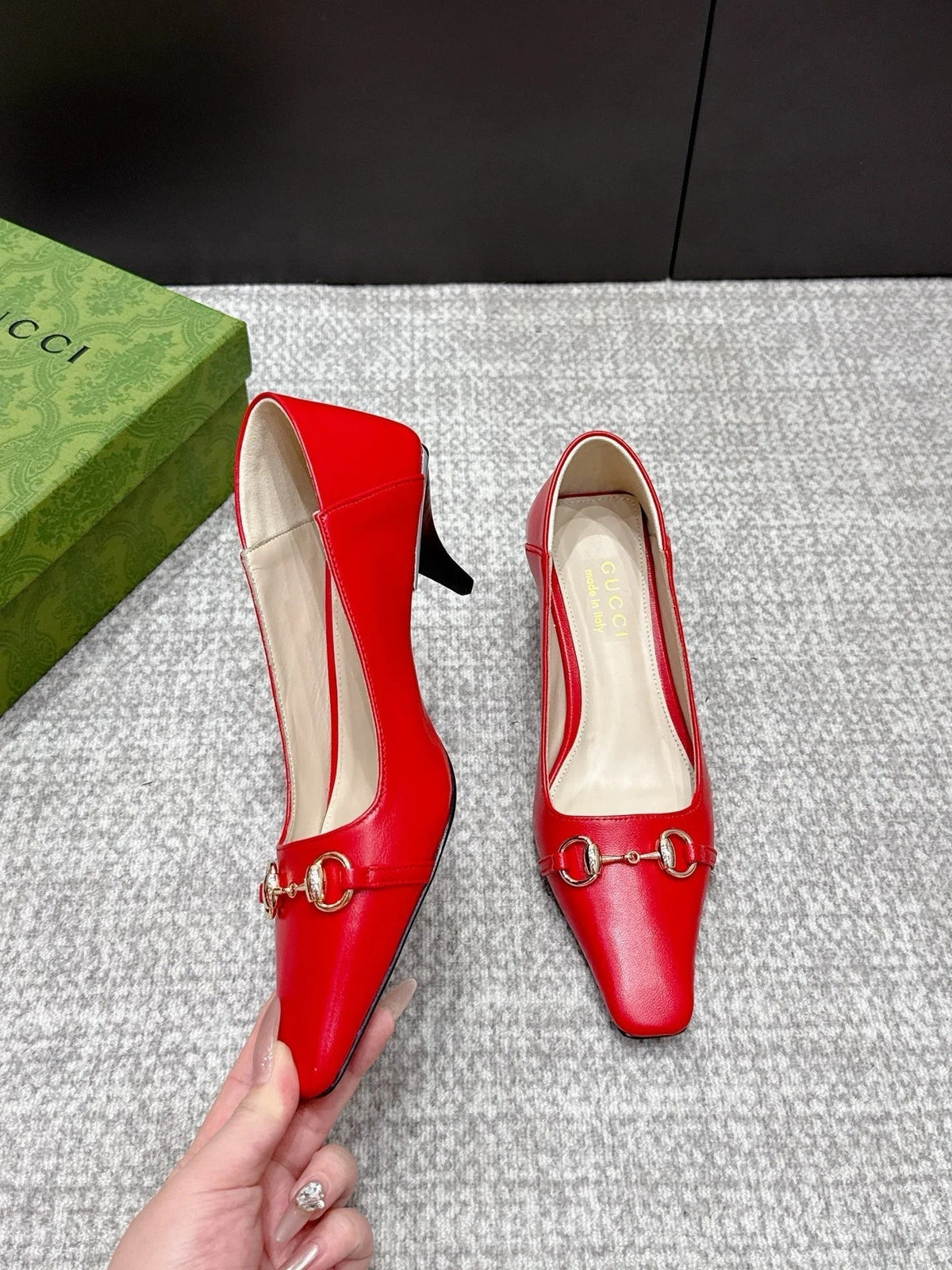 Gucci 2026 Pump 55mm Red Sheepskin