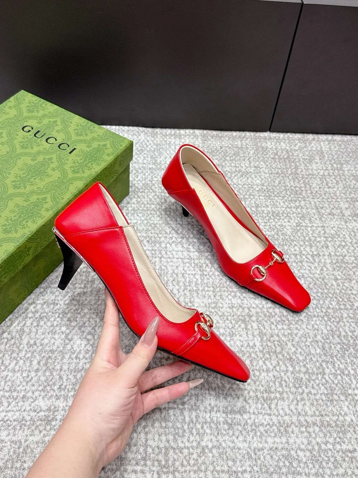 Gucci 2026 Pump 55mm Red Sheepskin