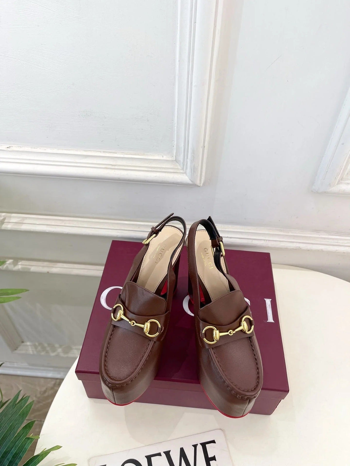 GG 26SS Platform Sandals 130 Brown Sheepskin 640265